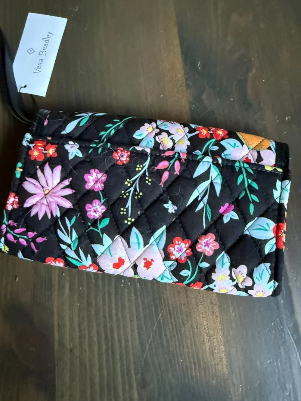 New Vera Bradley TANGERINE TWIST Trimmed Wristlet Wallet NWT - Picture 2 of 8
